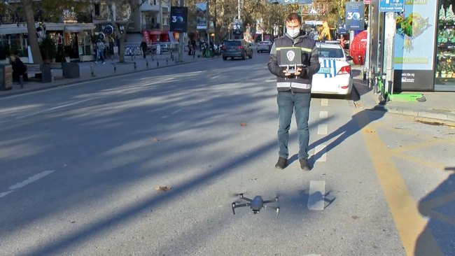 İstanbul'da dronlu trafik denetimi